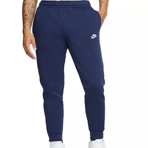 Nike Blue Tapered Sweatpants with Elastic Cuffs